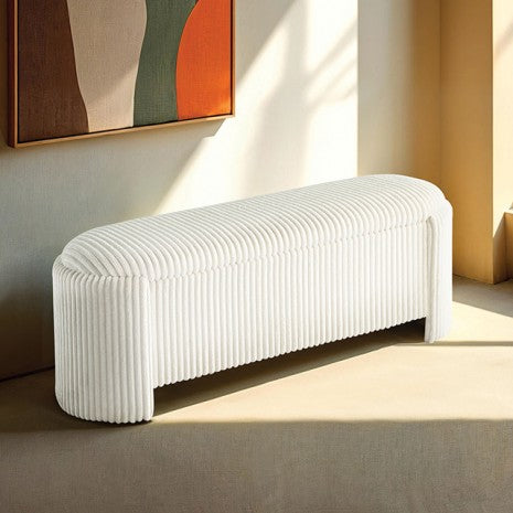 Banc de rangement contemporain Grainne White de Furniture of America, modèle FM-AC8007WH