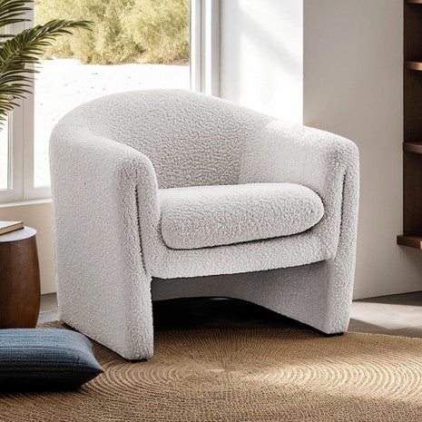Fauteuil d'appoint contemporain blanc Bedale de Furniture of America, modèle FM-AC8016WH