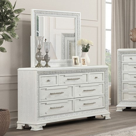 Furniture of America Stella Mia Creamy White Traditional Dresser W/Jewelry Box Model FM70000WH-D