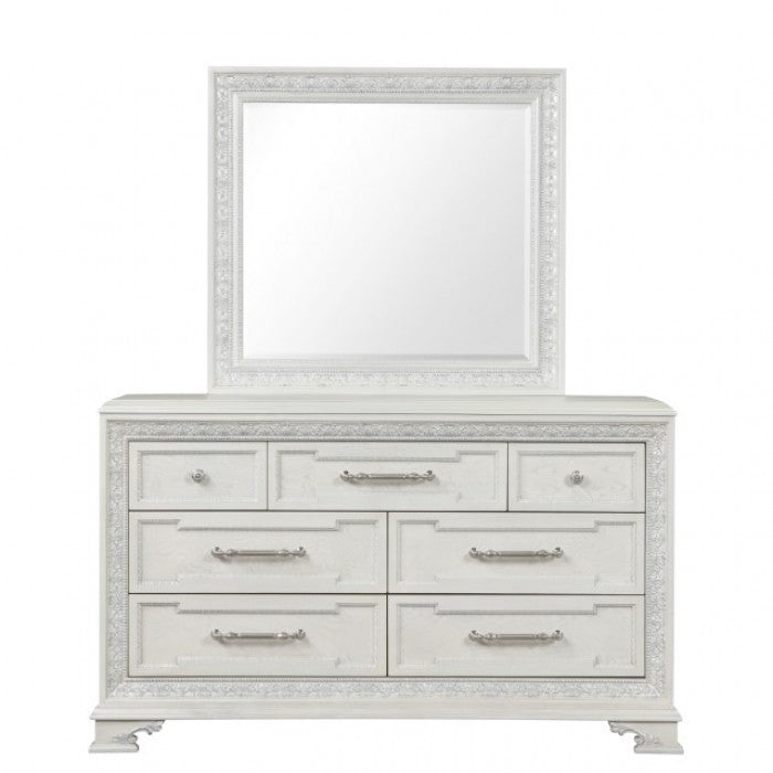 Furniture of America Stella Mia Creamy White Traditional Dresser W/Jewelry Box Model FM70000WH-D