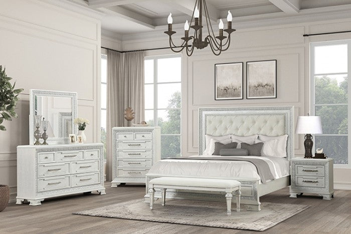 Furniture of America Stella Mia Creamy White Traditional Dresser W/Jewelry Box Model FM70000WH-D