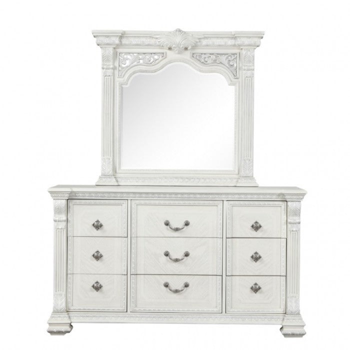 Furniture of America Promenade Wire Brushed White Traditional Dresser W/Jewelry Box Model FM70001WH-D