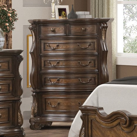 Commode traditionnelle marron foncé Leovanni, modèle FM70003DB-C de Furniture of America