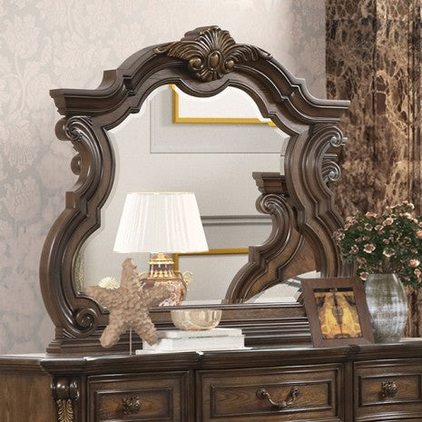 Miroir traditionnel marron foncé Leovanni, modèle FM70003DB-M, de Furniture of America