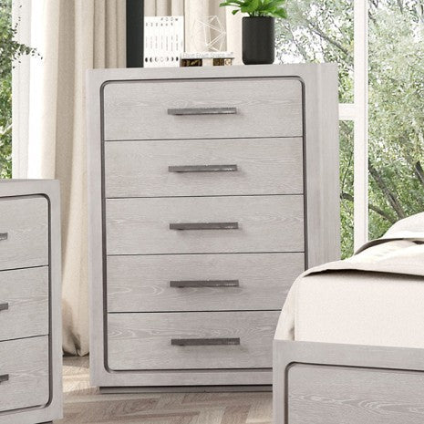 Commode contemporaine en chêne blanc Crowthorne de Furniture of America, modèle FM70100AK-C