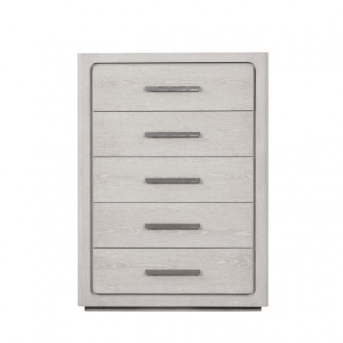 Commode contemporaine en chêne blanc Crowthorne de Furniture of America, modèle FM70100AK-C