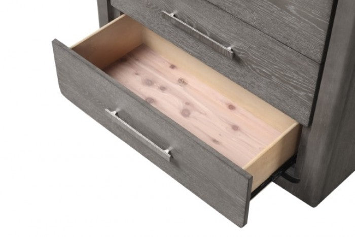 Commode contemporaine Crowthorne gris chaud, modèle FM70100GY-C de Furniture of America