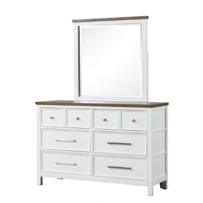 Furniture of America Pinetop White/Dark Brown Modern Farmhouse Dresser Model FM7171WH-D