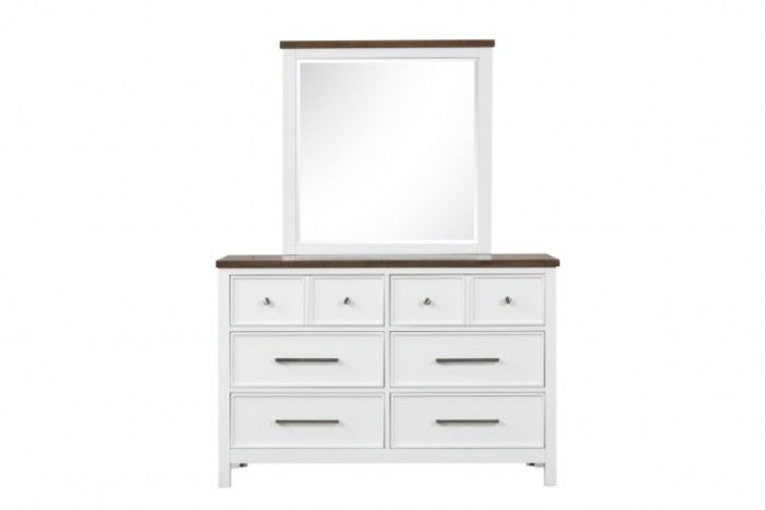 Furniture of America Pinetop White/Dark Brown Modern Farmhouse Dresser Model FM7171WH-D