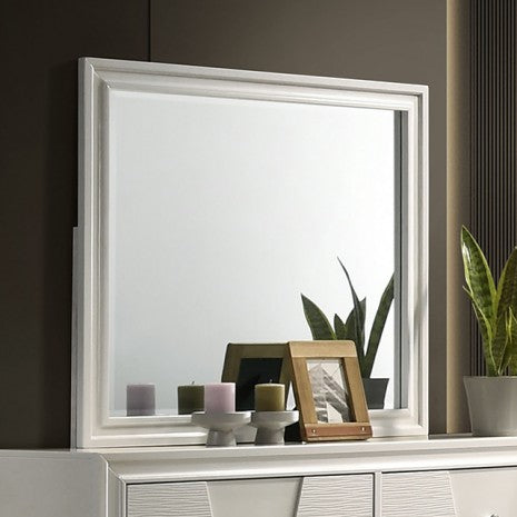 Miroir contemporain blanc Holsted, modèle FM72012WH-M, de Furniture of America