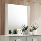 Miroir contemporain Furniture of America Lincolt, modèle FM7201WH-M, blanc délavé/gris pierre