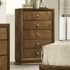 Commode de style transitionnel Kirkham en noyer de Furniture of America, modèle FM7213WN-C