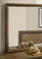 Miroir de style transitionnel Kirkham en noyer de Furniture of America, modèle FM7213WN-M