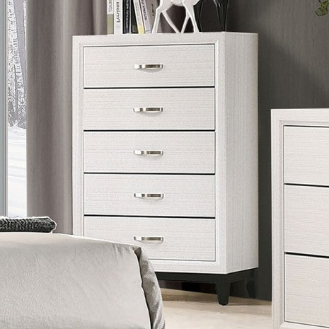Commode contemporaine Errico White, modèle FM7215WH-C, de Furniture of America