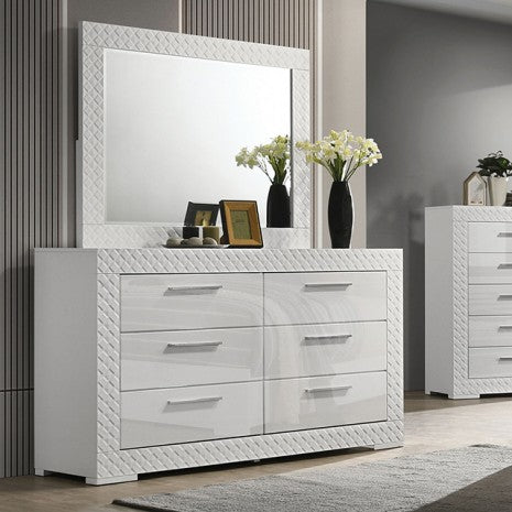 Furniture of America Whitby White Glam Dresser Model FM7216WH-D