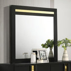 Miroir contemporain noir et or Lillestrom de Furniture of America, modèle FM7217BK-M