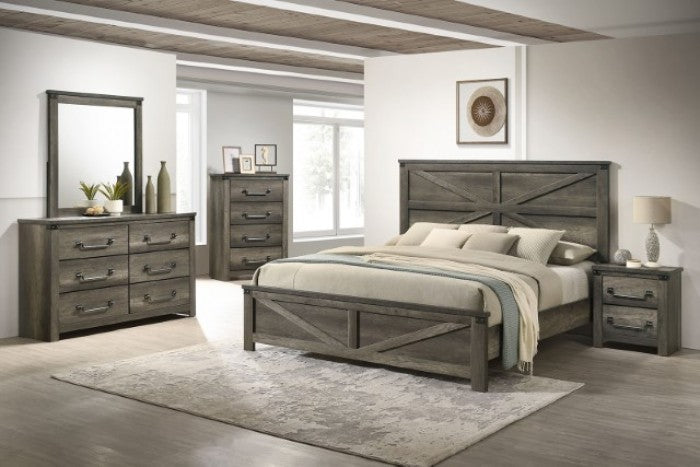 Furniture of America Britonale Rustic Gray Rustic Farmhouse 6-Drawer Dresser Model FM7218GY-D