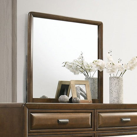 Miroir de style transitionnel Caerwys marron de Furniture of America, modèle FM7231BR-M