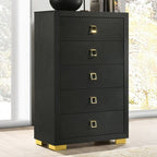 Commode contemporaine noire Latimer de Furniture of America, modèle FM7270BK-C