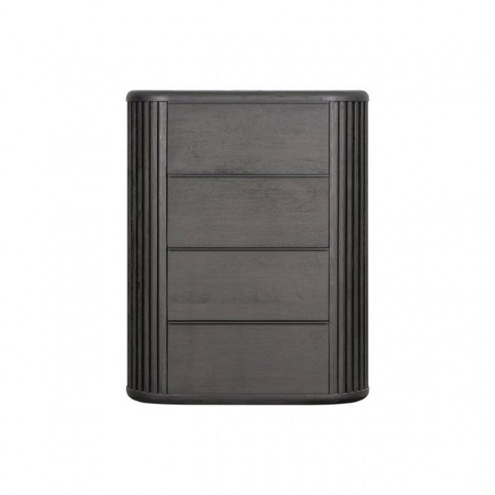 Commode moderne contemporaine noire Hildesheim de Furniture of America, modèle FM73000BK-C, 4 tiroirs