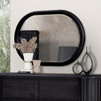 Miroir moderne et contemporain noir Hildesheim de Furniture of America, modèle FM73000BK-M