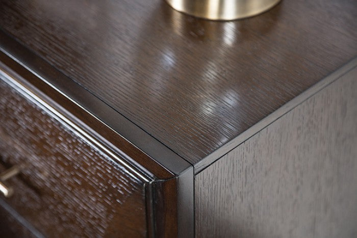 Miroir de style transitionnel Hinwitz Espresso de Furniture of America, modèle FM7399ES-M