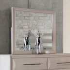 Miroir de style transitionnel en chêne blanc Hinwitz de Furniture of America, modèle FM7399WH-M