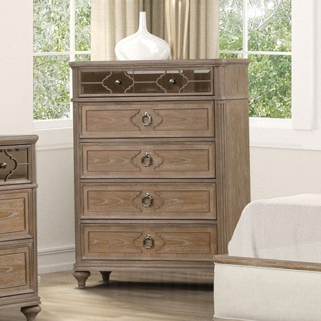 Commode de transition en chêne rustique Lyris de Furniture of America, modèle FM7417AK-C