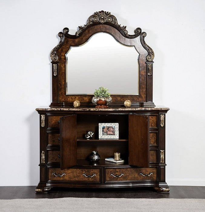 Furniture of America Aquilina Dark Cherry/Oak Traditional Dresser Model FM7422CH-D