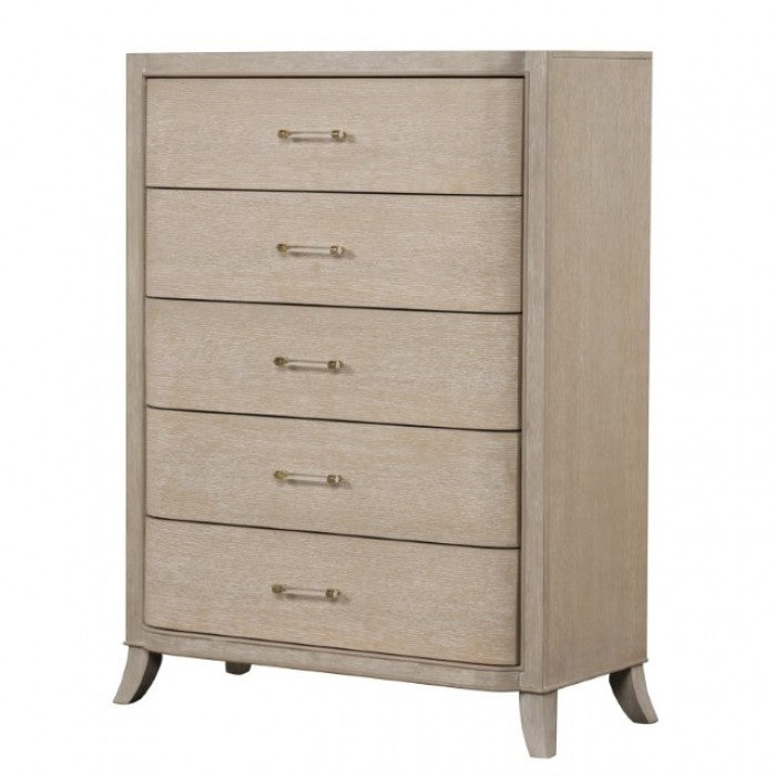 Commode transitionnelle Candra en chêne naturel de Furniture of America, modèle FM7424AK-C