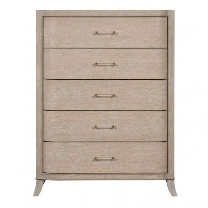 Commode transitionnelle Candra en chêne naturel de Furniture of America, modèle FM7424AK-C