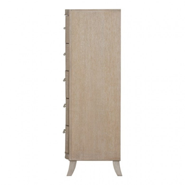 Commode transitionnelle Candra en chêne naturel de Furniture of America, modèle FM7424AK-C