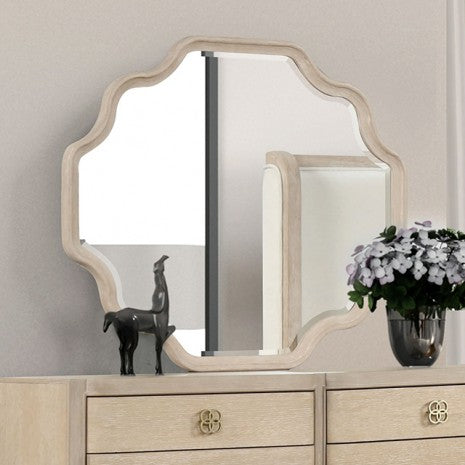 Miroir de style transitionnel Candra en chêne naturel de Furniture of America, modèle FM7424AK-M