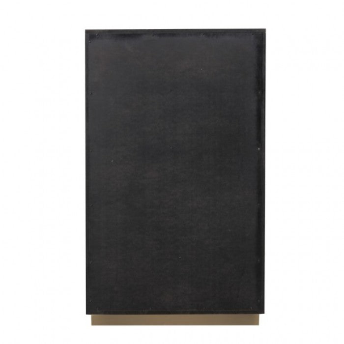 Commode contemporaine noire et dorée Goldsberg de Furniture of America, modèle FM7425BK-C