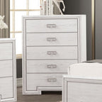 Commode Basilone blanche rustique de style transitionnel, modèle FM7440WH-C de Furniture of America