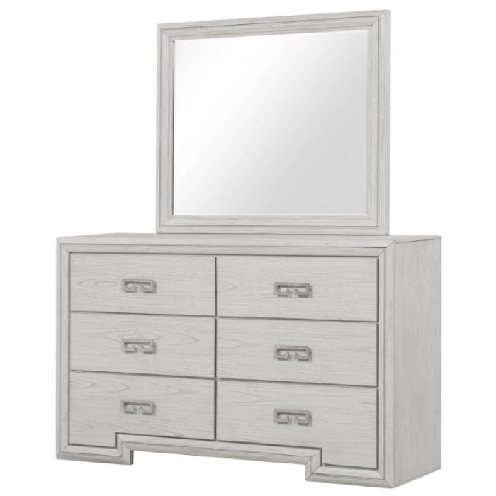 Furniture of America Basilone Rustic White Transitional Dresser Model FM7440WH-D