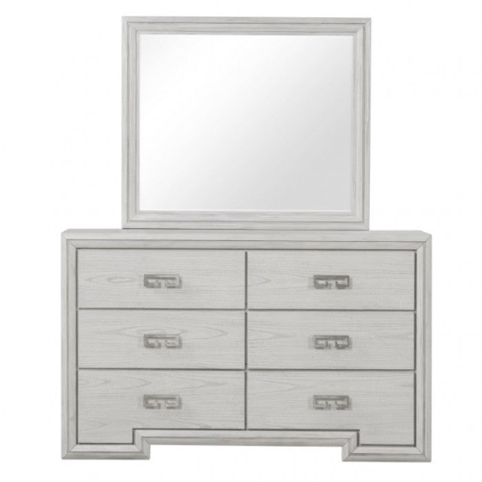 Furniture of America Basilone Rustic White Transitional Dresser Model FM7440WH-D