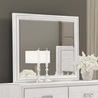 Miroir Basilone blanc rustique transitionnel de Furniture of America, modèle FM7440WH-M