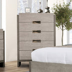 Commode contemporaine Gristalt Stone Gray de Furniture of America (avec doublure en feutre), modèle FM7597GY-C