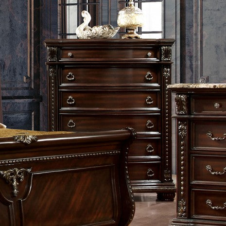 Commode traditionnelle Fromberg en merisier brun, modèle FM7670C, Furniture of America