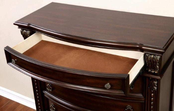 Commode traditionnelle Fromberg en merisier brun, modèle FM7670C, Furniture of America