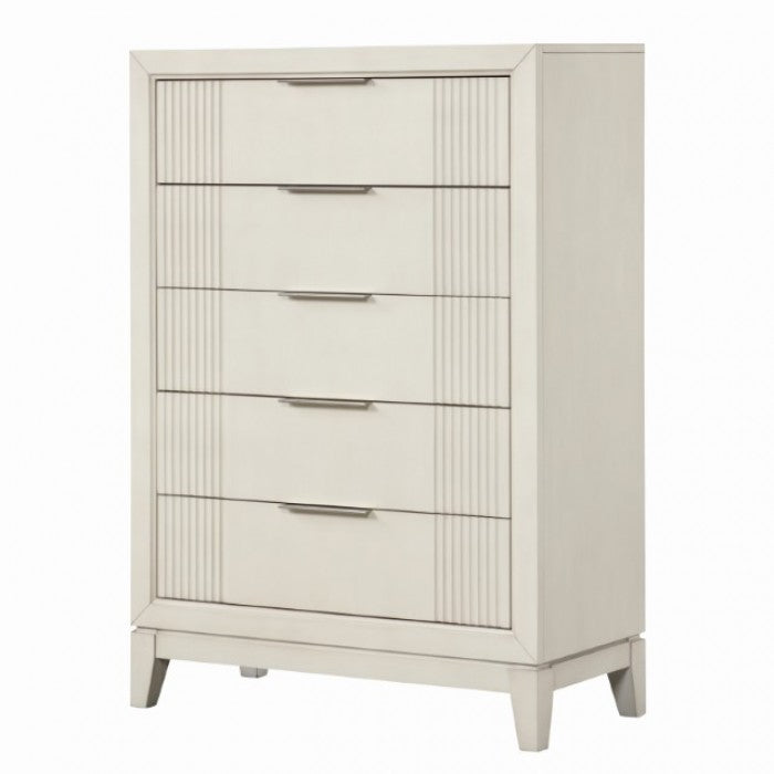 Commode transitionnelle Isadore blanc antique, modèle FM7700WH-C de Furniture of America