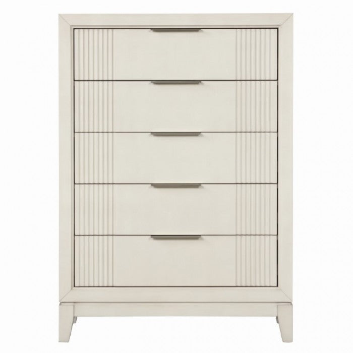 Commode transitionnelle Isadore blanc antique, modèle FM7700WH-C de Furniture of America