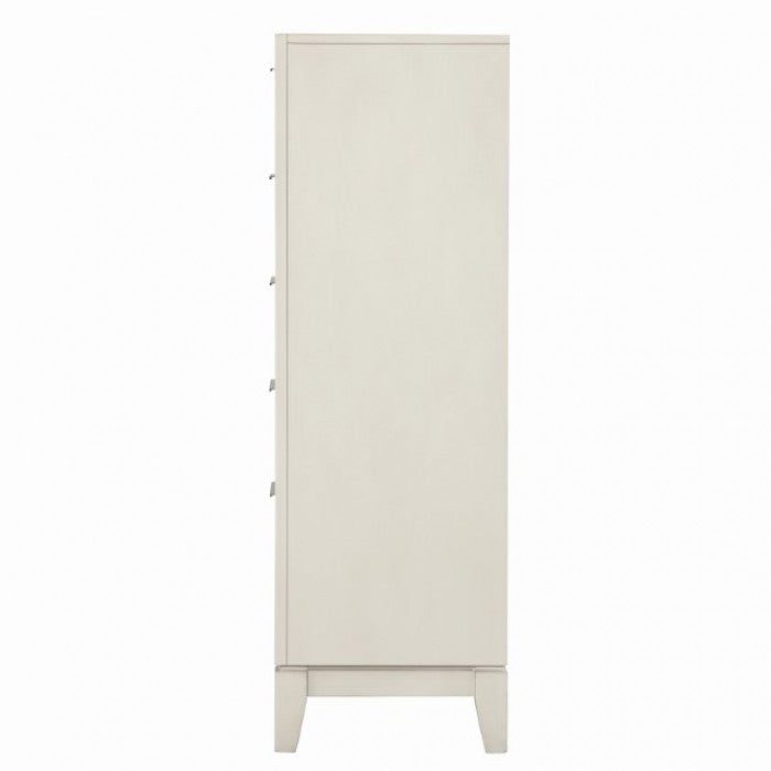 Commode transitionnelle Isadore blanc antique, modèle FM7700WH-C de Furniture of America