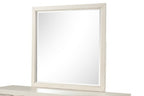 Miroir de style transitionnel blanc antique Isadore de Furniture of America, modèle FM7700WH-M