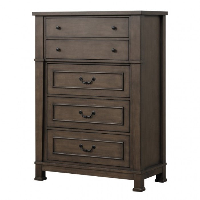 Commode transitionnelle Huddersfield en noyer foncé, modèle FM7702DB-C de Furniture of America