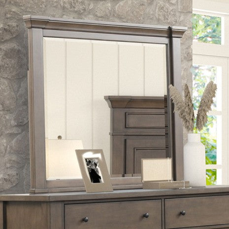 Miroir de style transitionnel Huddersfield en noyer foncé, modèle FM7702DB-M de Furniture of America