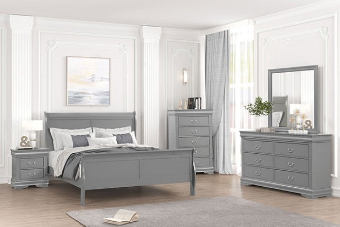 Commode de style transitionnel gris Louis Philippe, modèle FM7866GY-C de Furniture of America