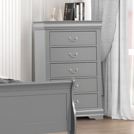 Commode de style transitionnel gris Louis Philippe, modèle FM7866GY-C de Furniture of America