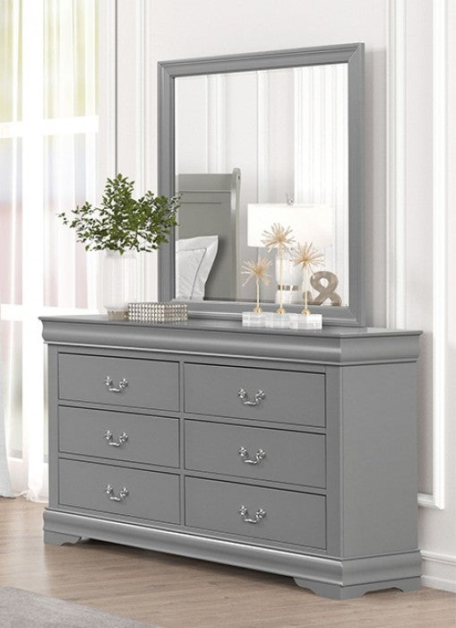 Miroir gris transitionnel Louis Philippe de Furniture of America, modèle FM7866GY-M